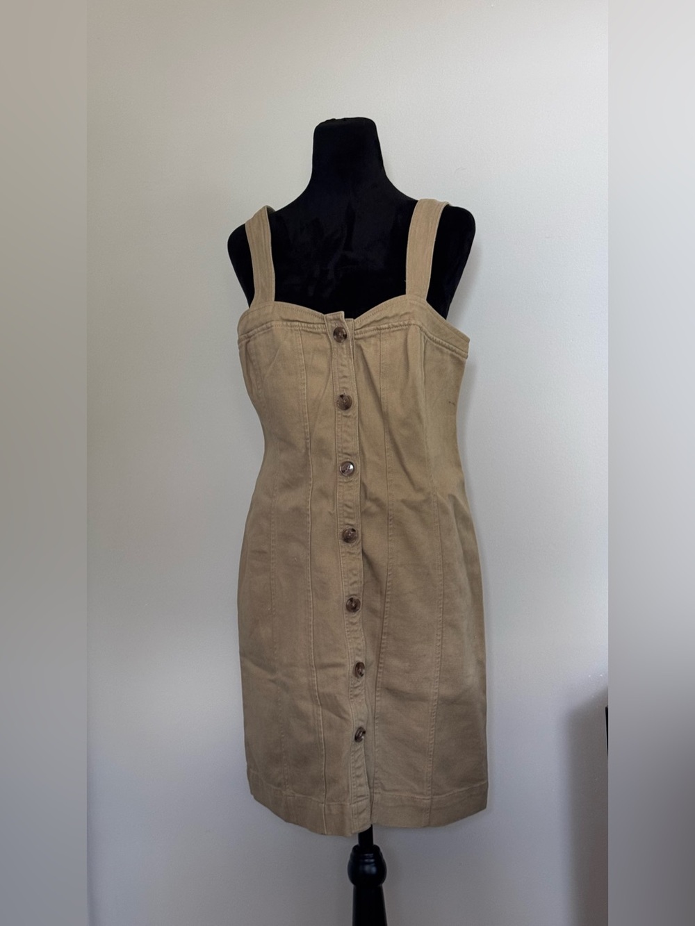 Banana Republic Khaki Button-Front Mini Dress